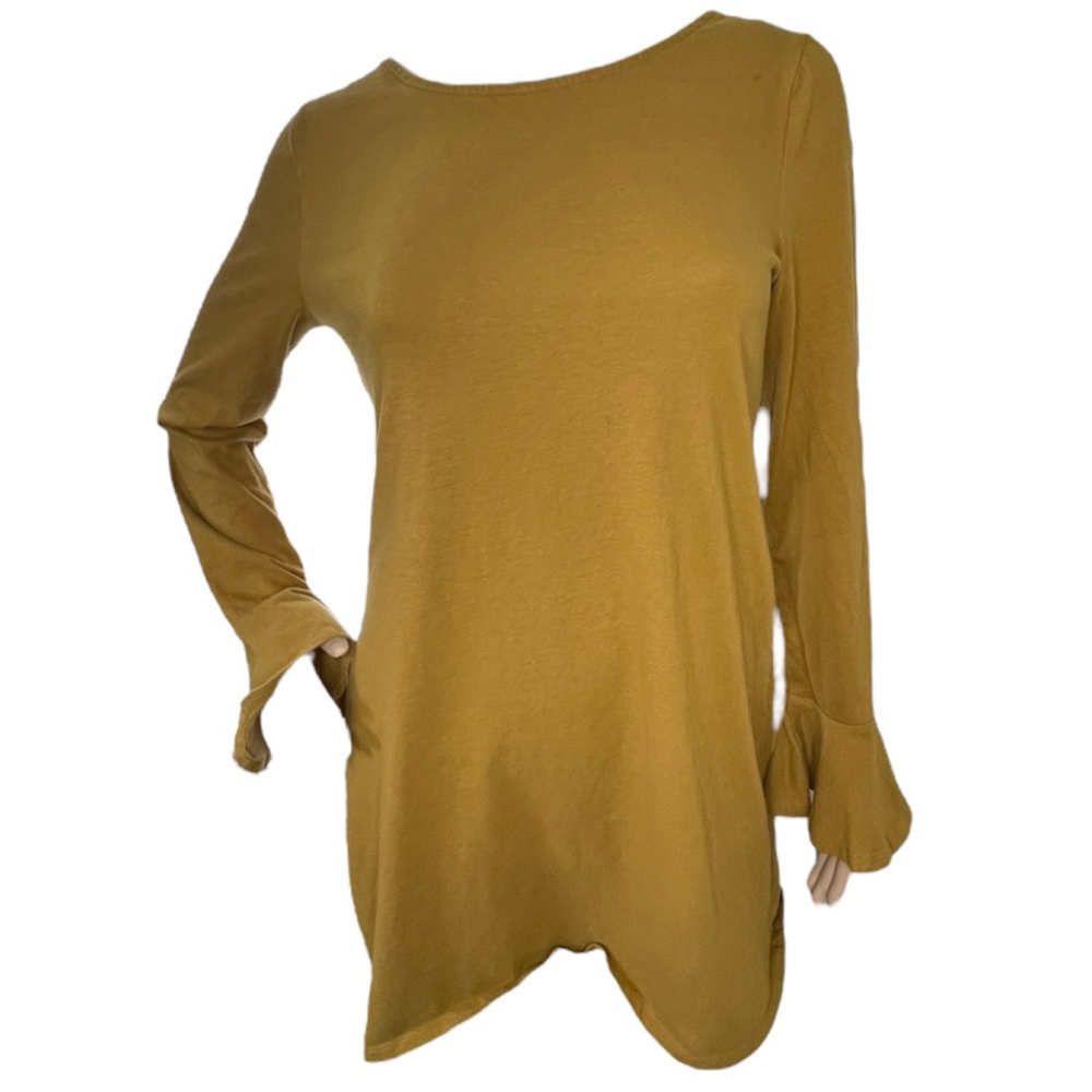 Free People Beach Long Sleeve Mini Dress With Open Back And Bell Sleeves